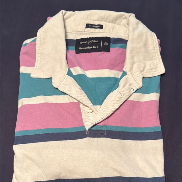 Abercrombie & Fitch Men's Striped Short Sleeve Rugby Polo - Picture 1 of 4
